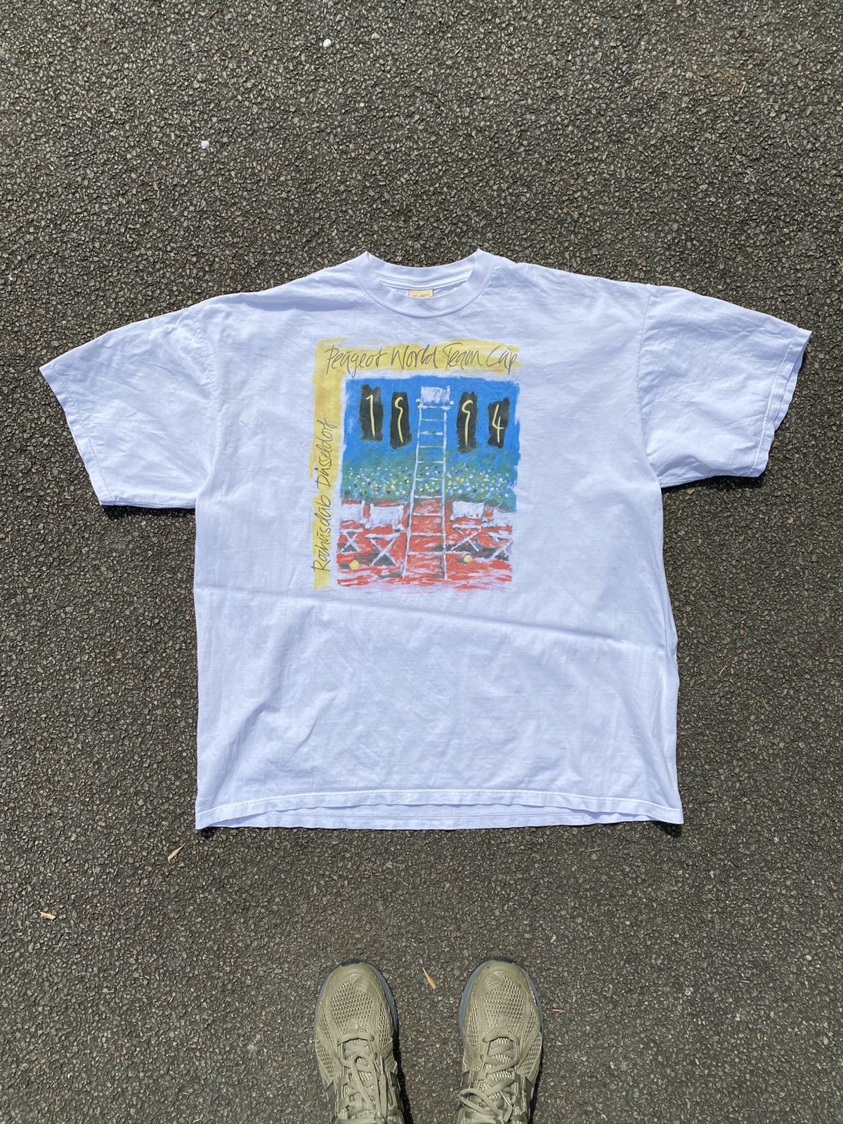 Vintage 90’s Peugeot Tennis World Team Cup 1994 T-Shirt Vintage Size US XL / EU 56 / 4 - 1 Thumbnail