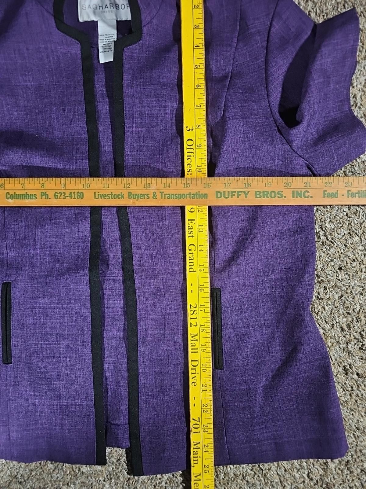 Other Sag Harbor Dress Purple Pant Suit 3 Piece Sz 16 Size XXL / US 16-18 / IT 52-54 - 4 Thumbnail