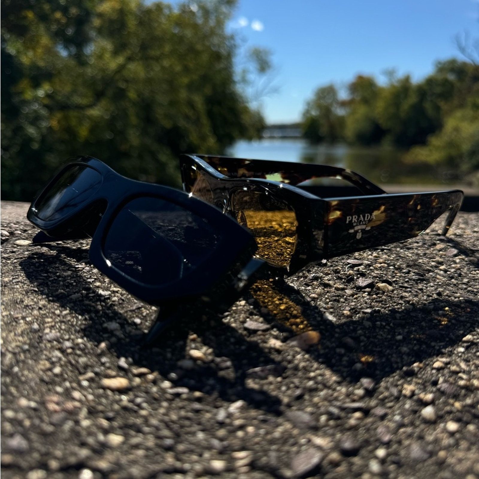 Prada PRADA SUNGLASSES PRA01S 15O10C Havana Transparent/Yellow Size ONE SIZE - 12 Thumbnail