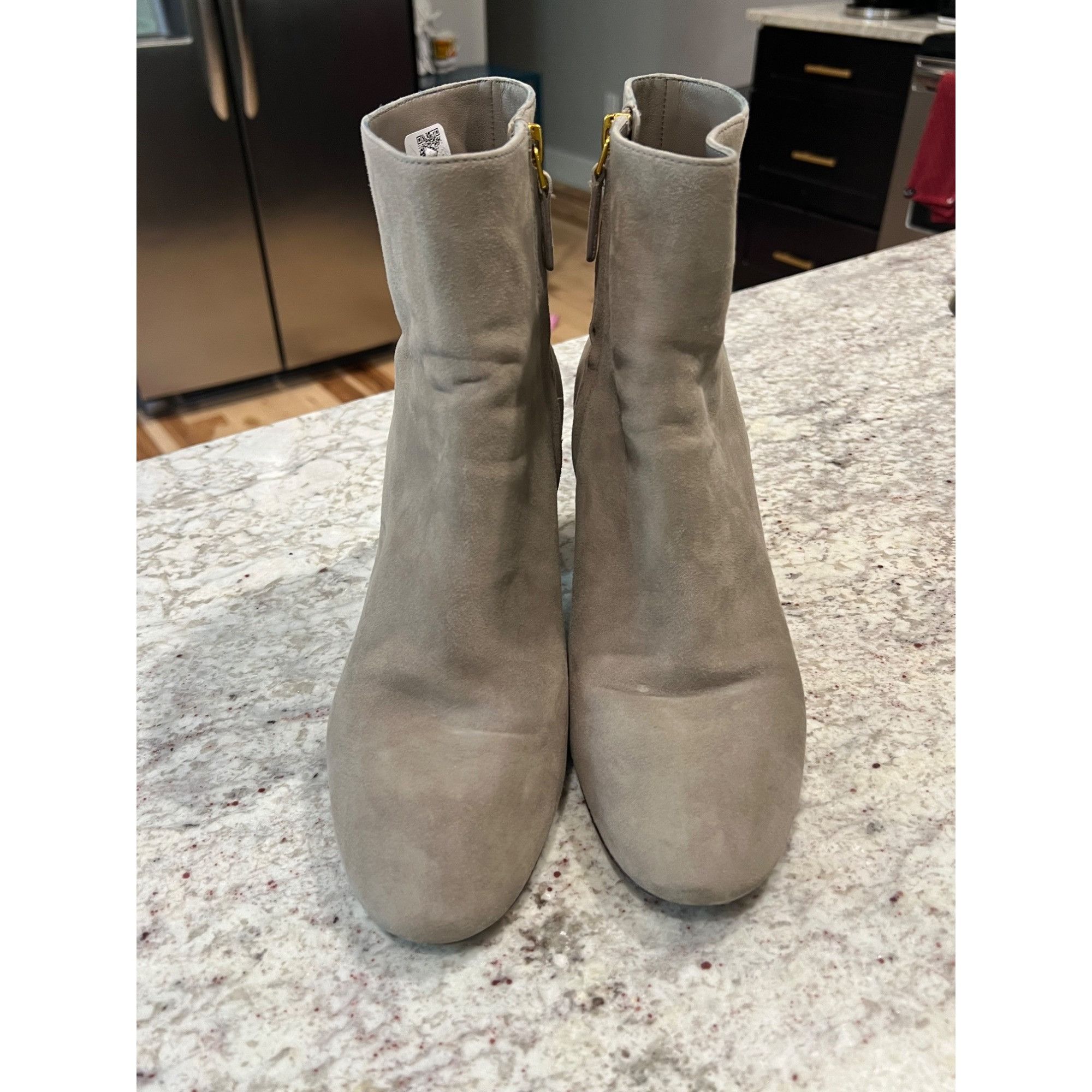 Tory Burch Tory Burch BROOKE BOOTIE Suede Dust Storm Taupe Boots Grey - Size US 8.5 / IT 38.5 - 4 Thumbnail
