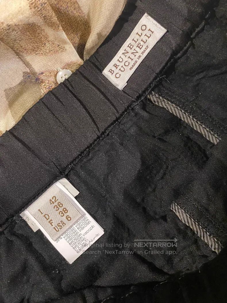 Brunello Cucinelli brunello cucinelli Black casual pants, acetate fabric smoo Size 27" / US 4 / IT 40 - 3 Thumbnail