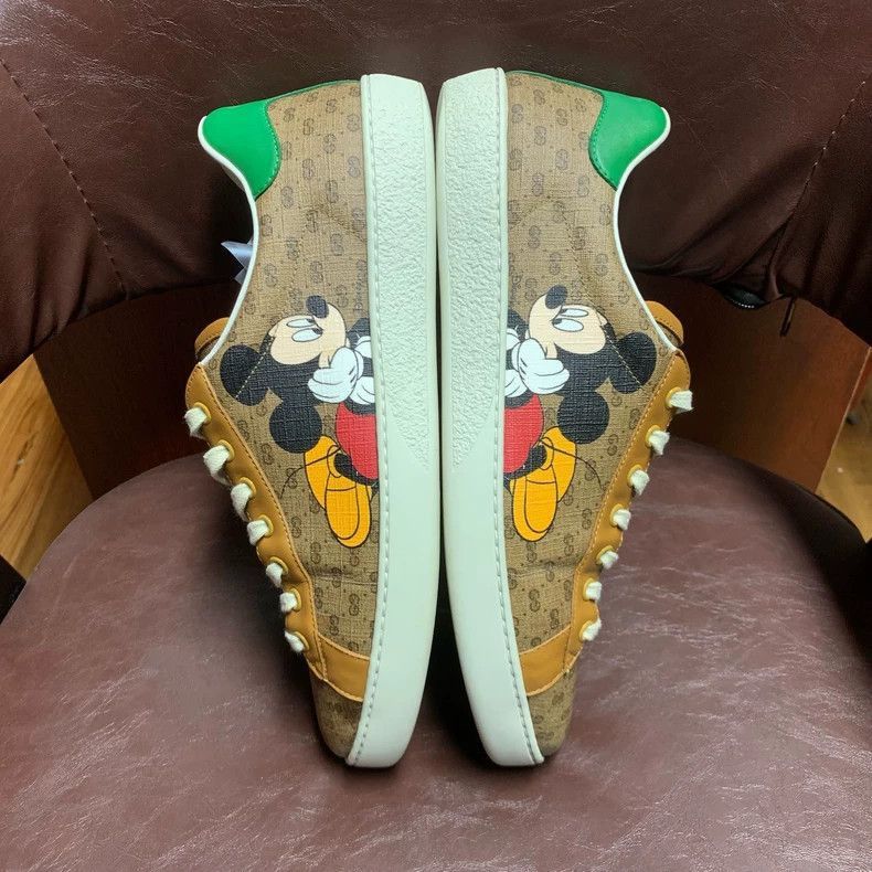 Gucci Gucci Mickey Mouse LowTop Sneakers in Beige-2505 Size US 7.5 / IT 37.5 - 4 Thumbnail