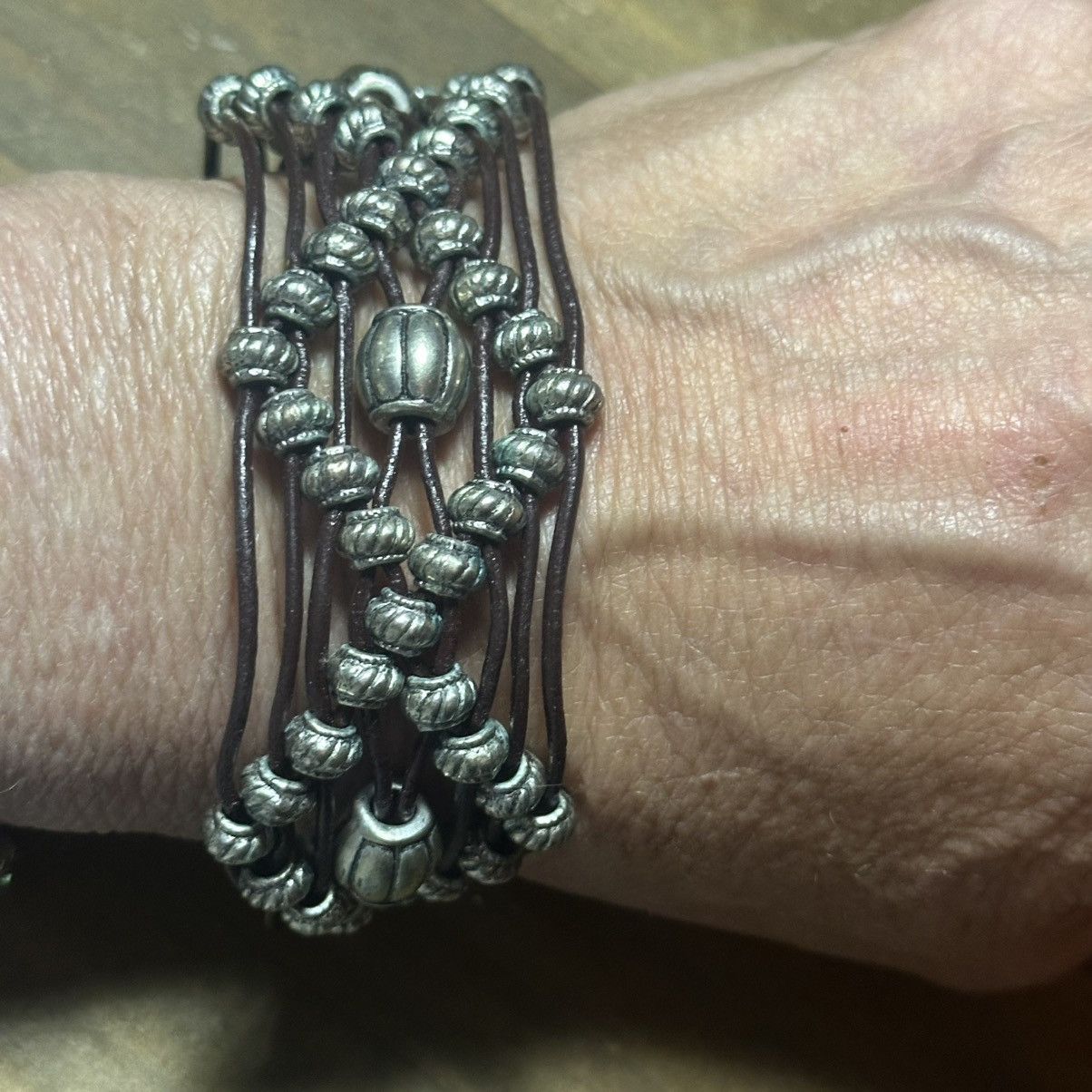 Other Woven silver bead geometric multi cord bracelet Size ONE SIZE - 4 Thumbnail
