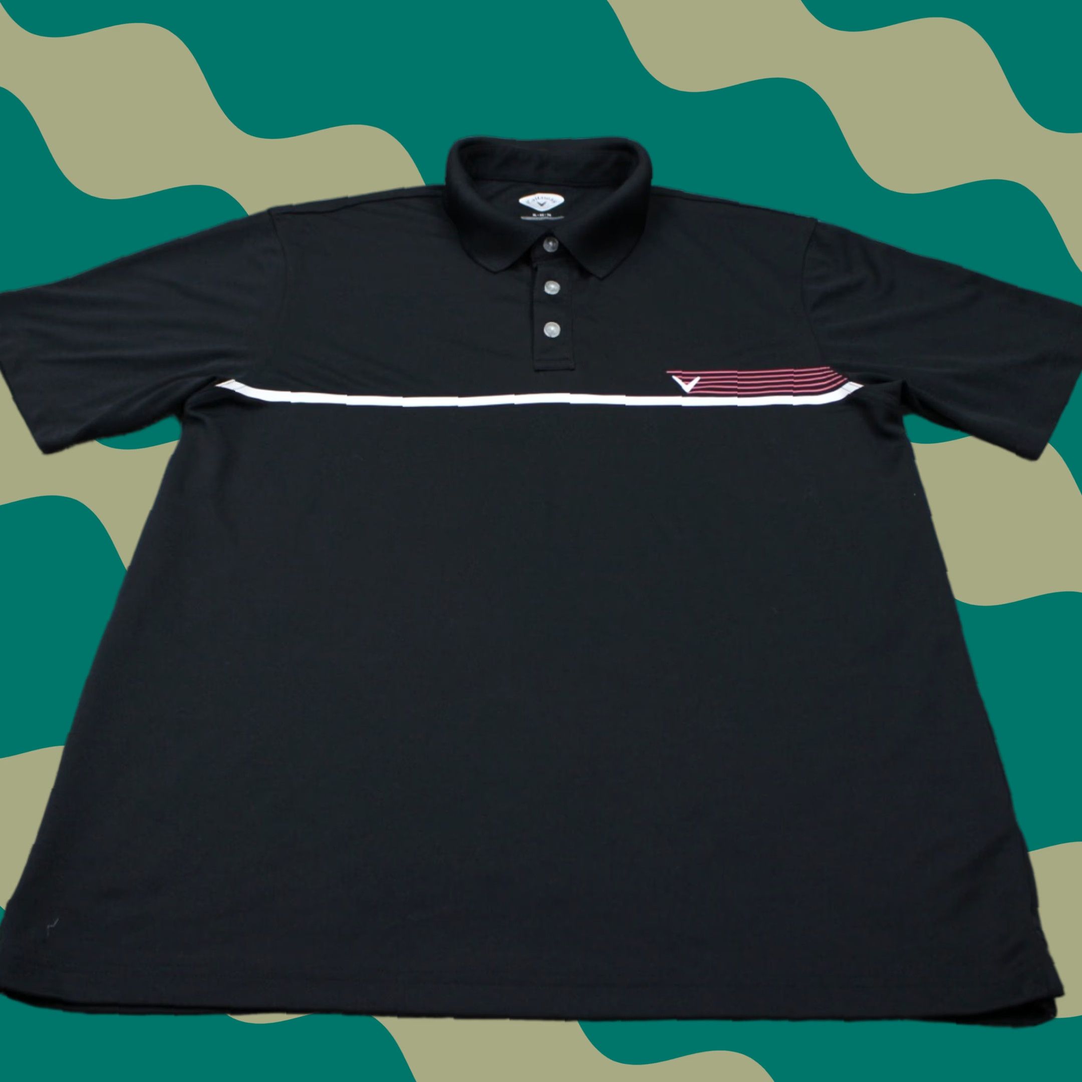Callaway Callaway Polo Shirt Adult XL Black Golf Short Sleeve Polyester Pullover Featured Logo Striped Size US XL / EU 56 / 4 - 1 Thumbnail
