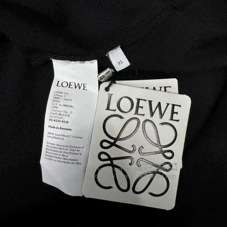 Loewe Loewe Black and Blue Embroidered Knit Wool Sweater Size US XL / EU 56 / 4 - 4 Thumbnail
