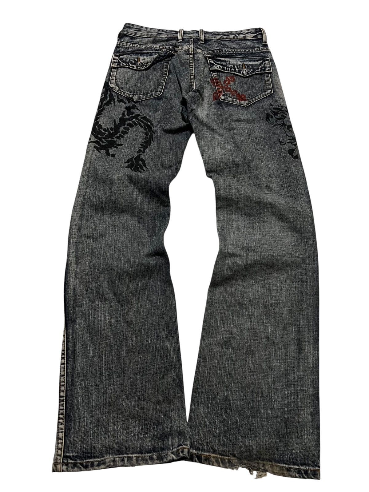 If Six Was Nine Semantic design tattoos washed flared pants Size US 30 / EU 46 - 7 Thumbnail