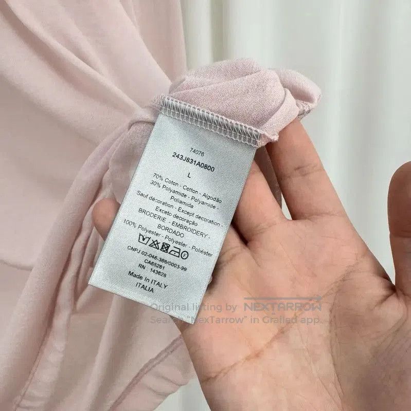 Dior Dior Long Sleeve Pink Embroidered Polo Shirt . Size US L / EU 52-54 / 3 - 6 Thumbnail