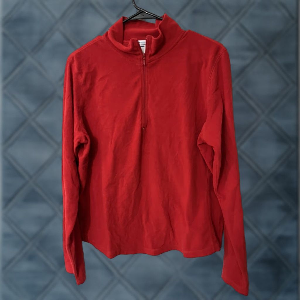 Gap Gap Red Womens L 1/4 Zip Pullover Fleece Sweater Long Sleeve Size Stretch Size L / US 10 / IT 46 - 1 Thumbnail