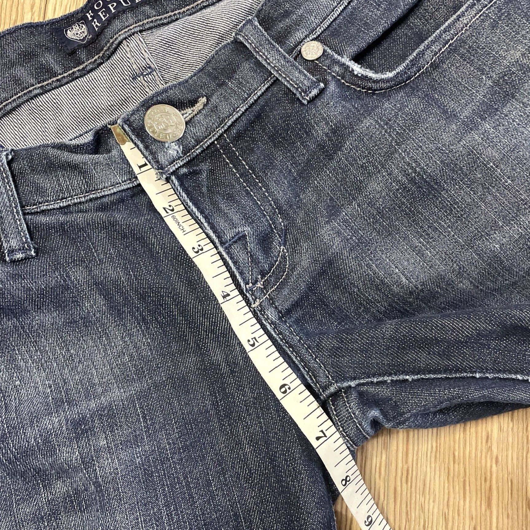 Vintage VINTAGE Rock & Republic Women's Jeans Flare Size 26 Blue Cotton Low Rise 90s Womens Size 31" - 6 Thumbnail