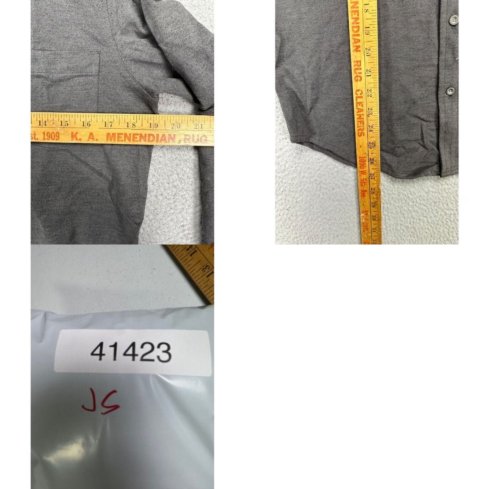 Vintage Jason Scott Shirt Adult Small Grey Flannel Button-Up Long Sleeve Pocket Mens NEW Size US S / EU 44-46 / 1 - 8 Thumbnail