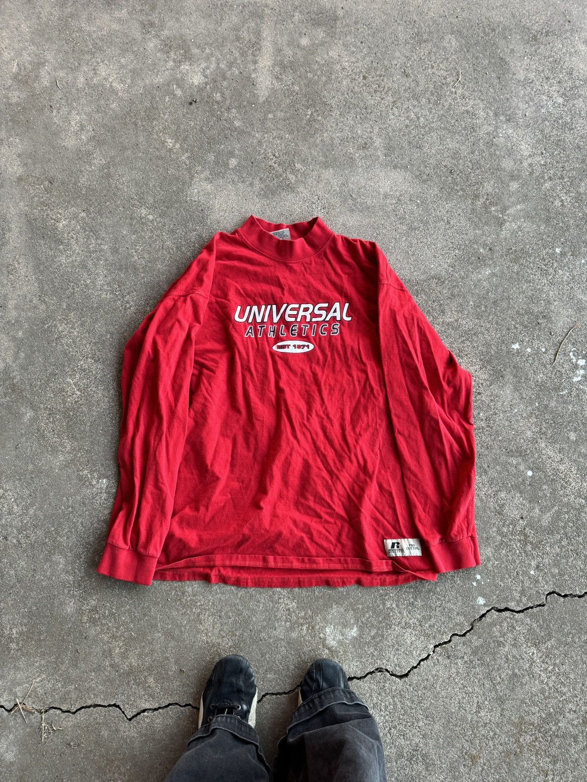Russell Athletic × Vintage Vintage red long sleeve Size US XL / EU 56 / 4 - 1 Thumbnail