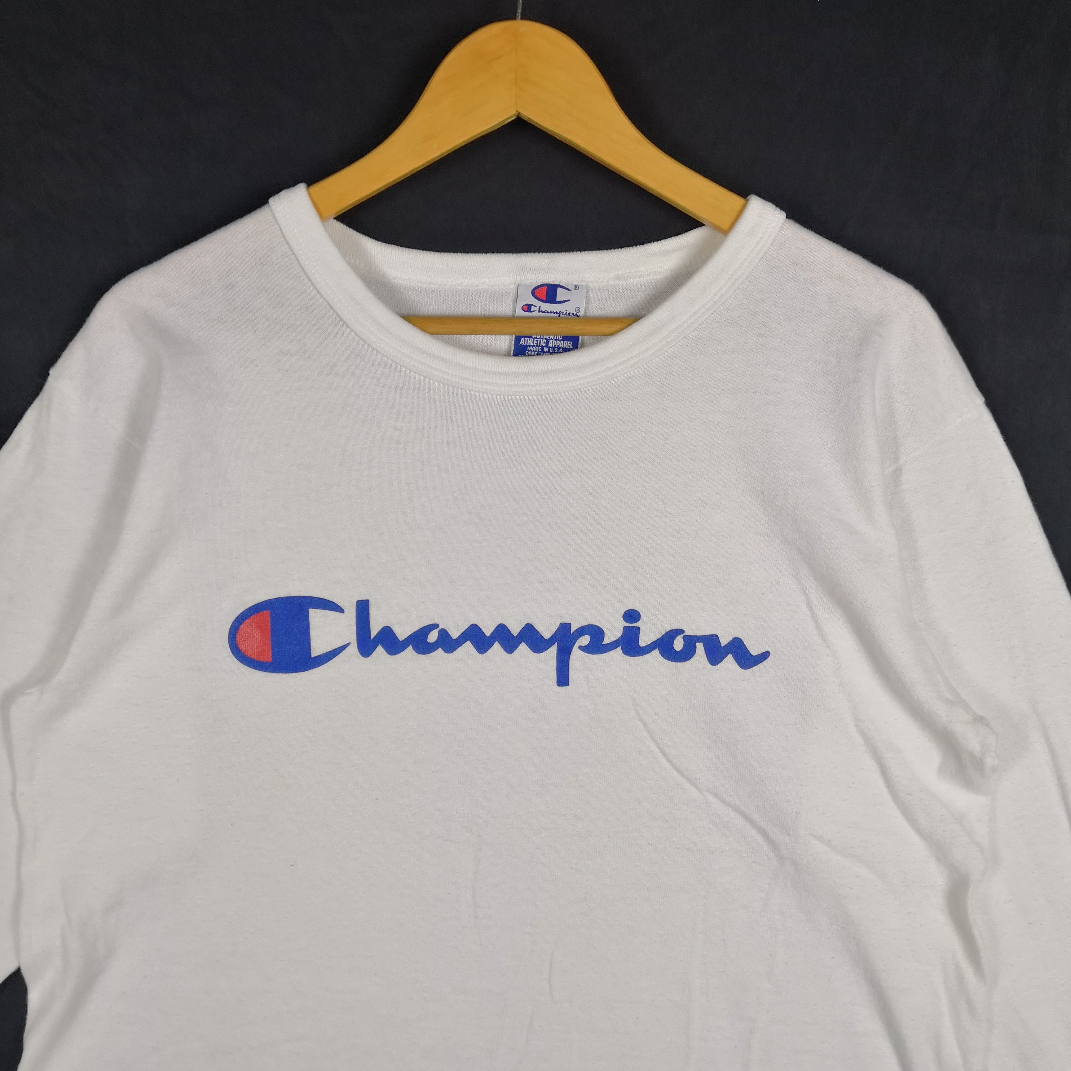 Champion Vintage 90s Champion T-Shirt Streetwear Spell Out Logo Tee Size US L / EU 52-54 / 3 - 2 Thumbnail