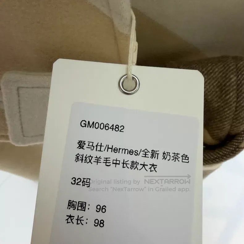 Hermes Hermes Beige Twill Wool Mid-Length Overcoat Size 4XL / US 24-26 - 5 Thumbnail
