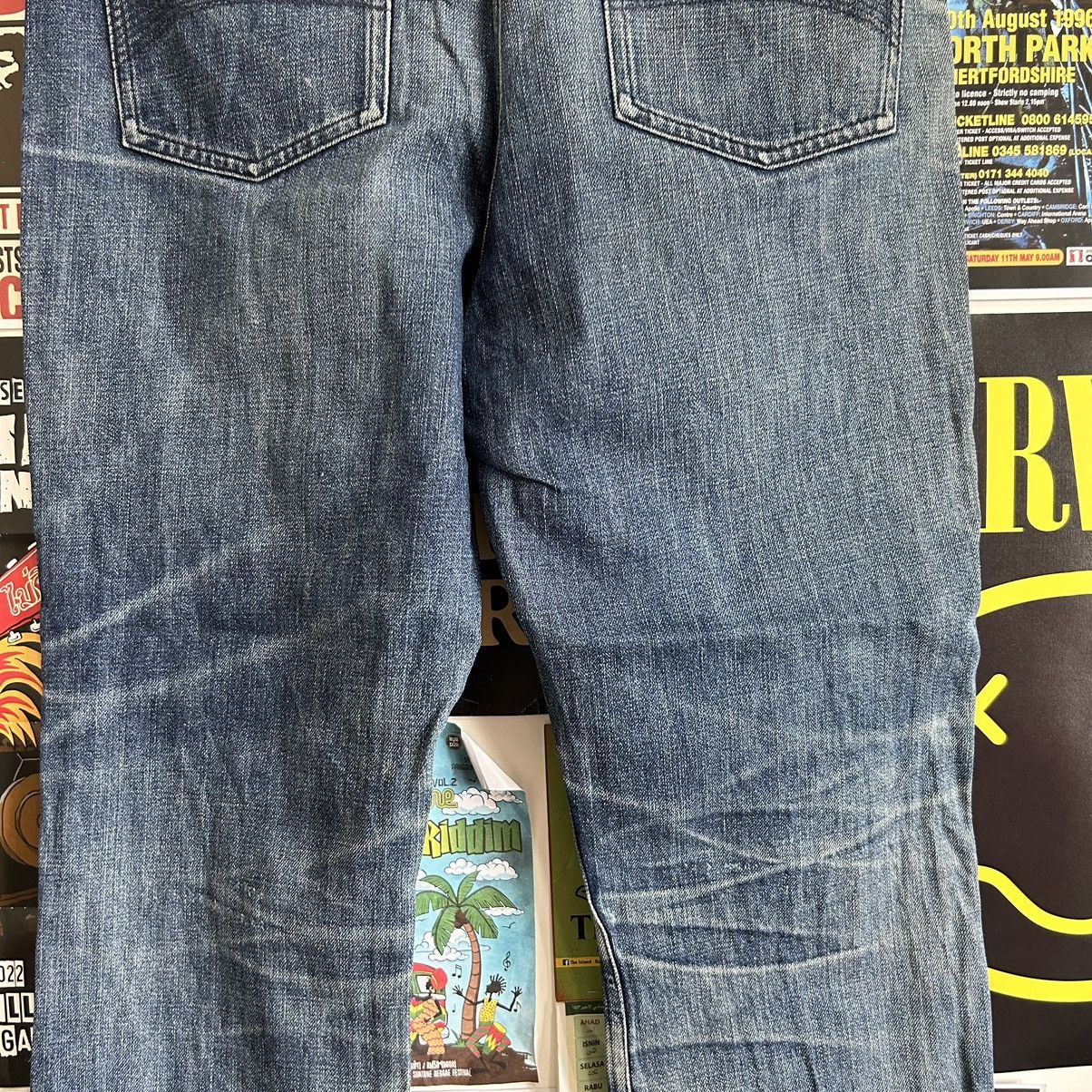 Vintage Vintage Rag Machine Blue Wash Distressed Denim Size US 34 / EU 50 - 10 Thumbnail