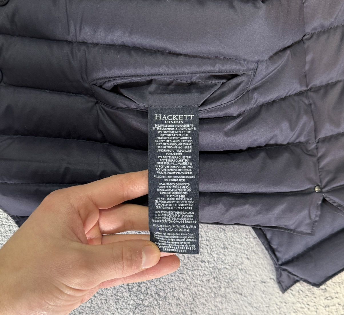 Hackett London Men Down Puffer Vest Navy L Down Waistcoat