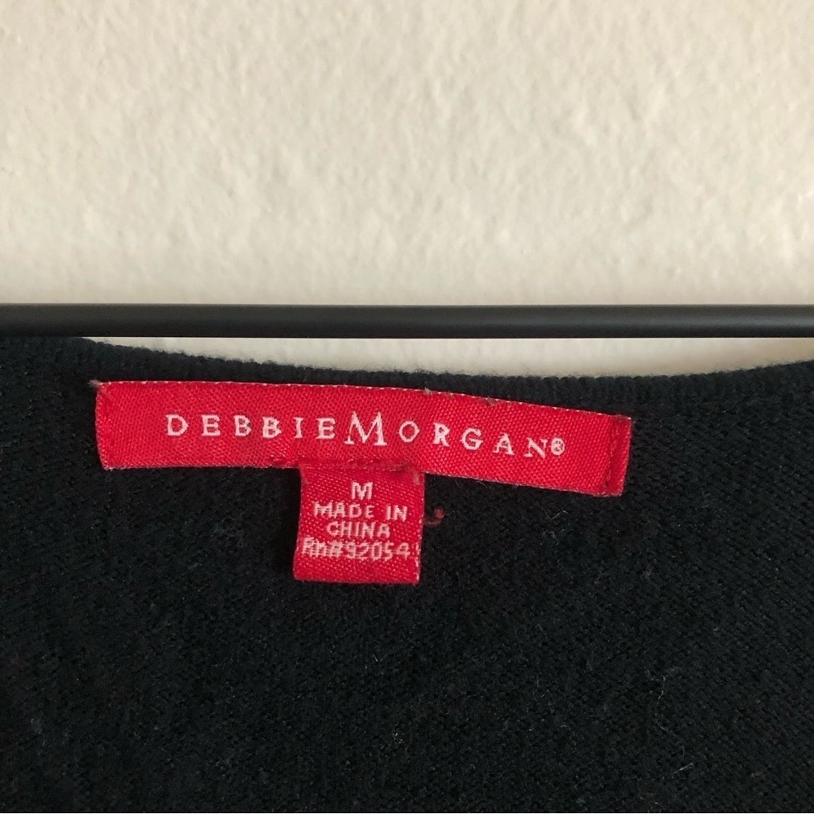 Other Debbie Morgan Black Long Sleeve V-Neck Ruffle Knit Sweater Size M / US 6-8 / IT 42-44 - 2 Thumbnail