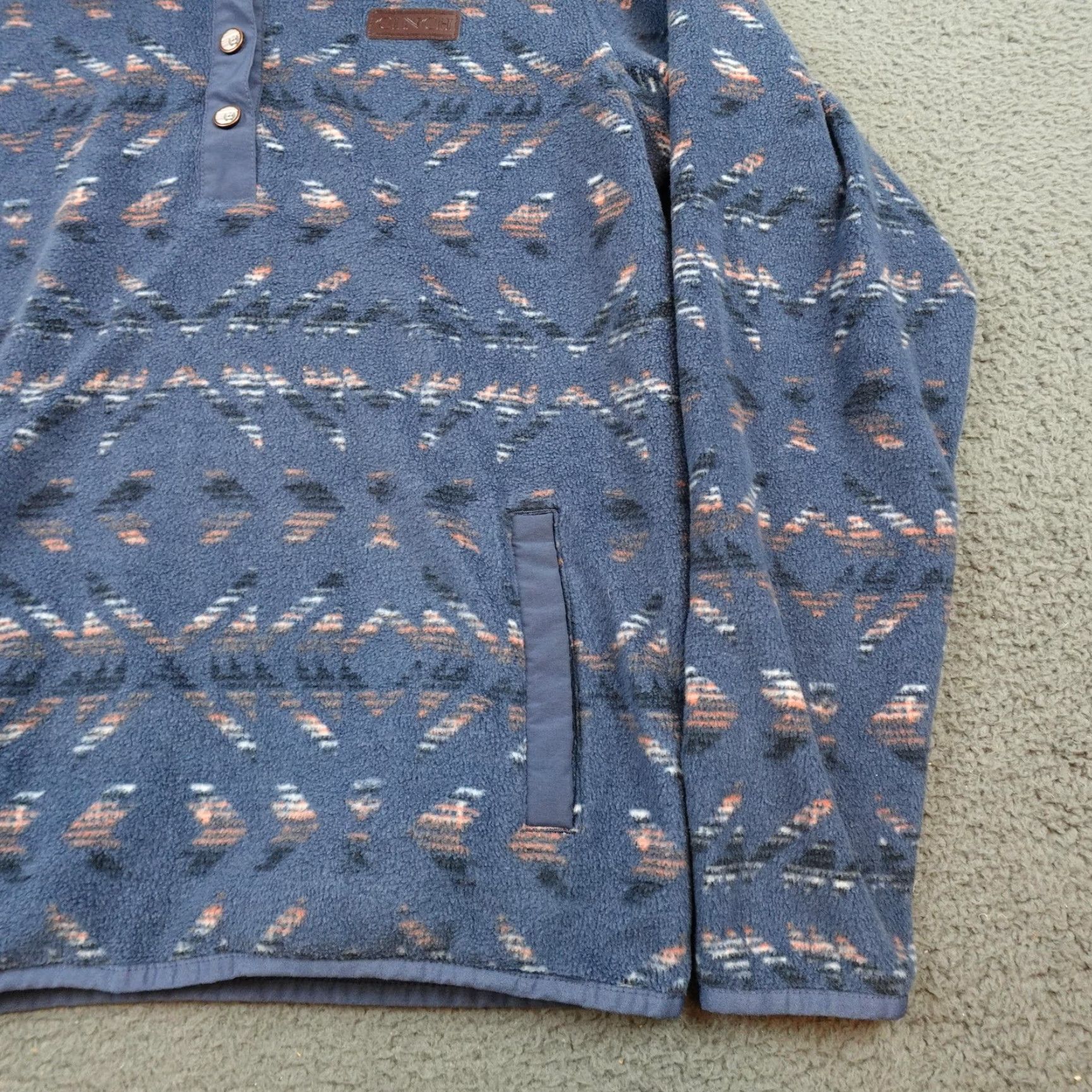 Vintage Cinch Jacket Mens Medium Blue Fleece Snap Pullover Western Aztec Print Size US M / EU 48-50 / 2 - 2 Thumbnail