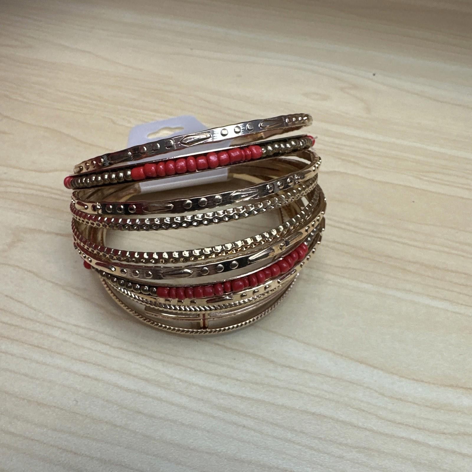 Stella McCartney Tamina By Stella Gold Red 13 Piece Bangle Bracelet Set New Size ONE SIZE - 1 Thumbnail
