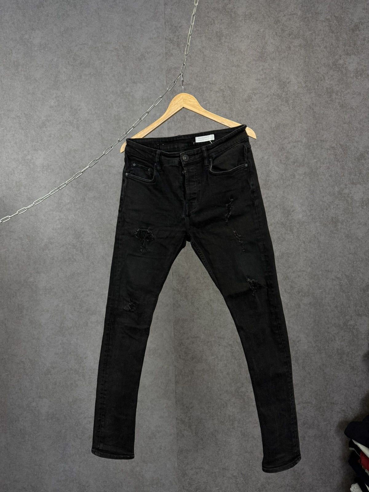 Allsaints Allsaints designer cigarette distressed denim jeans Size US 32 / EU 48 - 1 Thumbnail