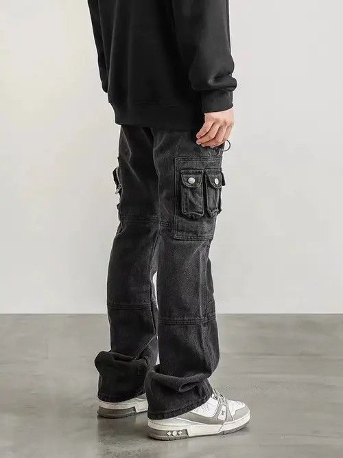 Japanese Brand High street multi-pocket workwear micro-flared jeans Size US 30 / EU 46 - 2 Thumbnail
