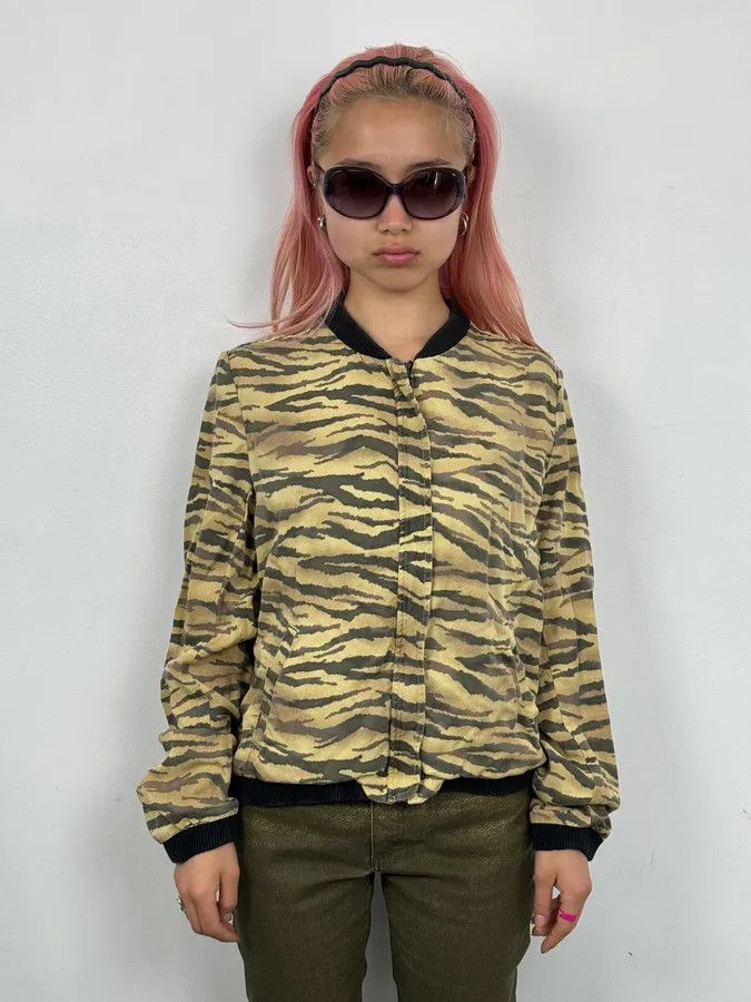 Polo Ralph Lauren 2010s Ralph Lauren Beige Zebra Print Bomber Jacket Size S / US 4 / IT 40 - 2 Thumbnail