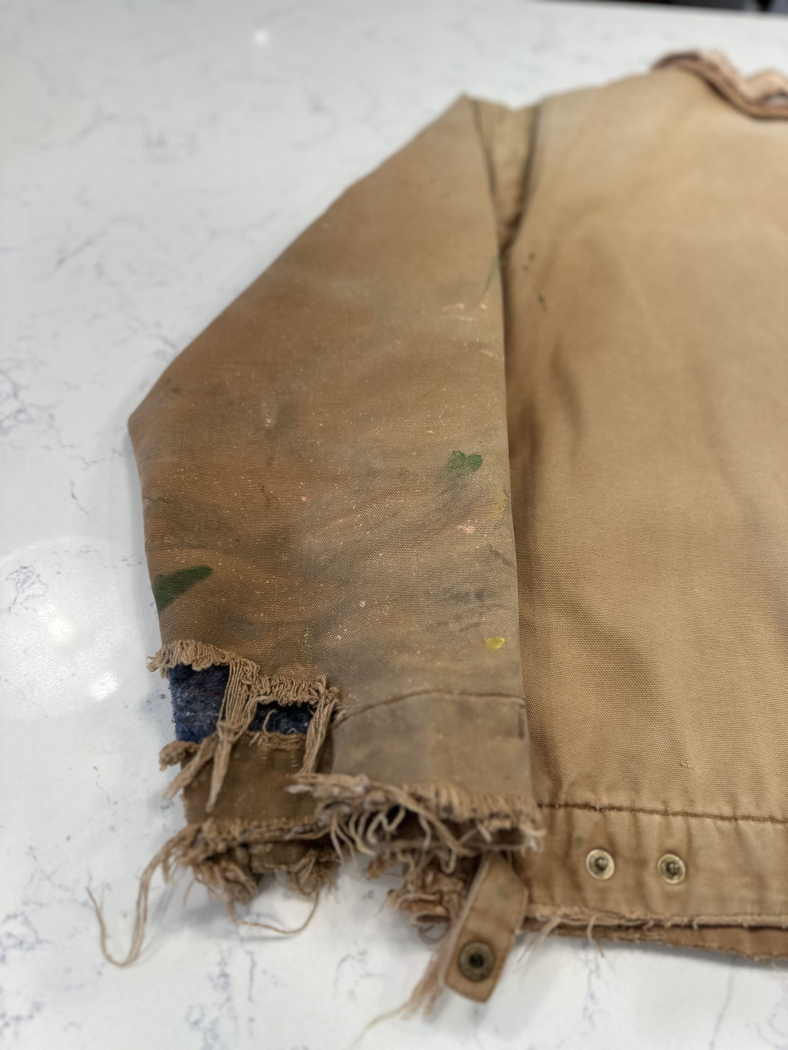 Carhartt × Dickies × Vintage VINTAGE 90s DICKIES DETROIT JACKET SZ L TAN THRASHED Size US L / EU 52-54 / 3 - 8 Thumbnail