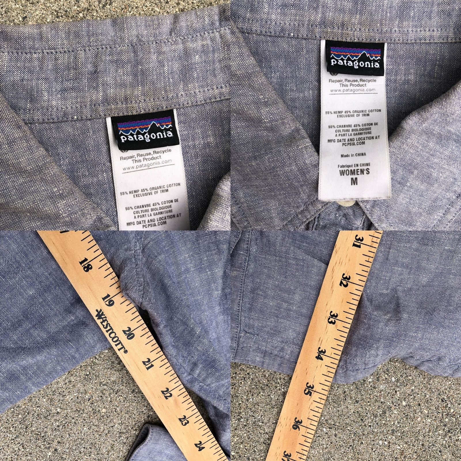 Patagonia PATAGONIA Hemp Button Up Shirt Dress Women's MEDIUM Blue Long Sleeve Collar Shirt Dress Women MEDIUM Blue Hemp/Cotton N/A 90s Size M / US 6-8 / IT 42-44 - 8 Thumbnail