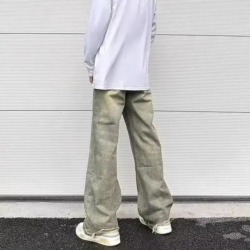 Japanese Brand Streetwear Yellow Style Distressed Straight Jeans y2k Size US 30 / EU 46 - 6 Thumbnail