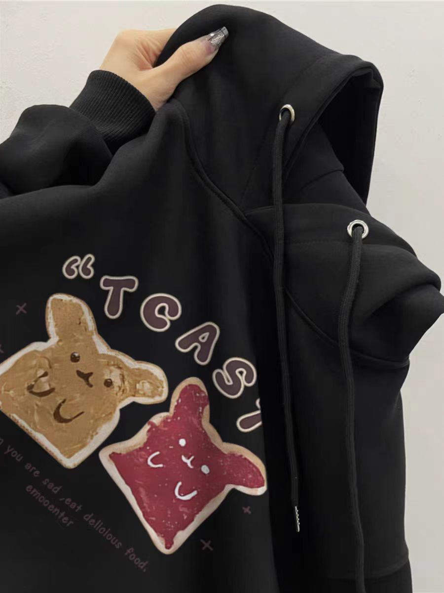 Designer × Japanese Brand Hip Hop Cartoon Printed Thickened Loose Hooded Sweatshirt Size US L / EU 52-54 / 3 - 2 Thumbnail