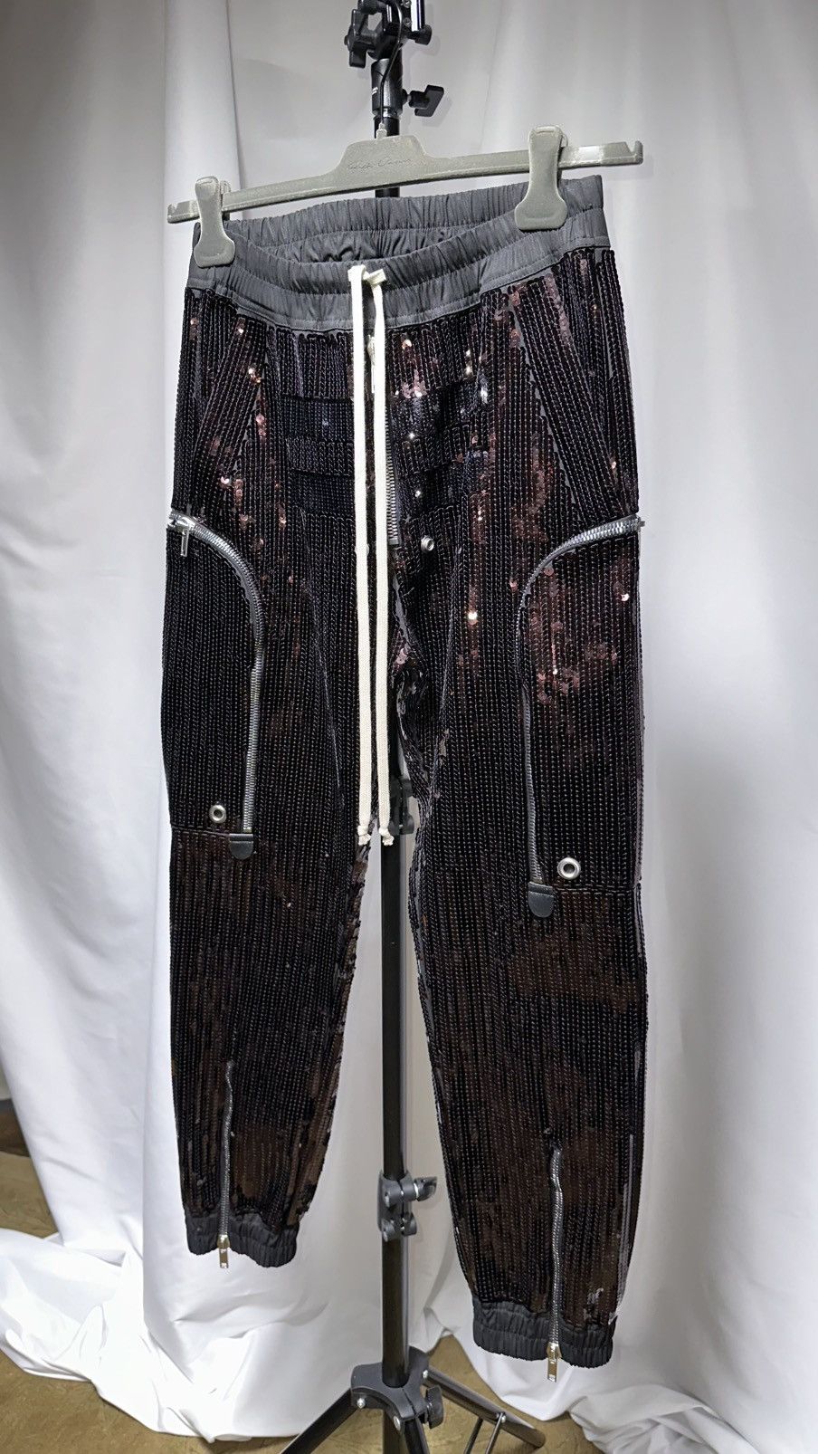 Rick Owens SS20 TECUATL Bauhaus Jogger Cargo Sequin (48IT)