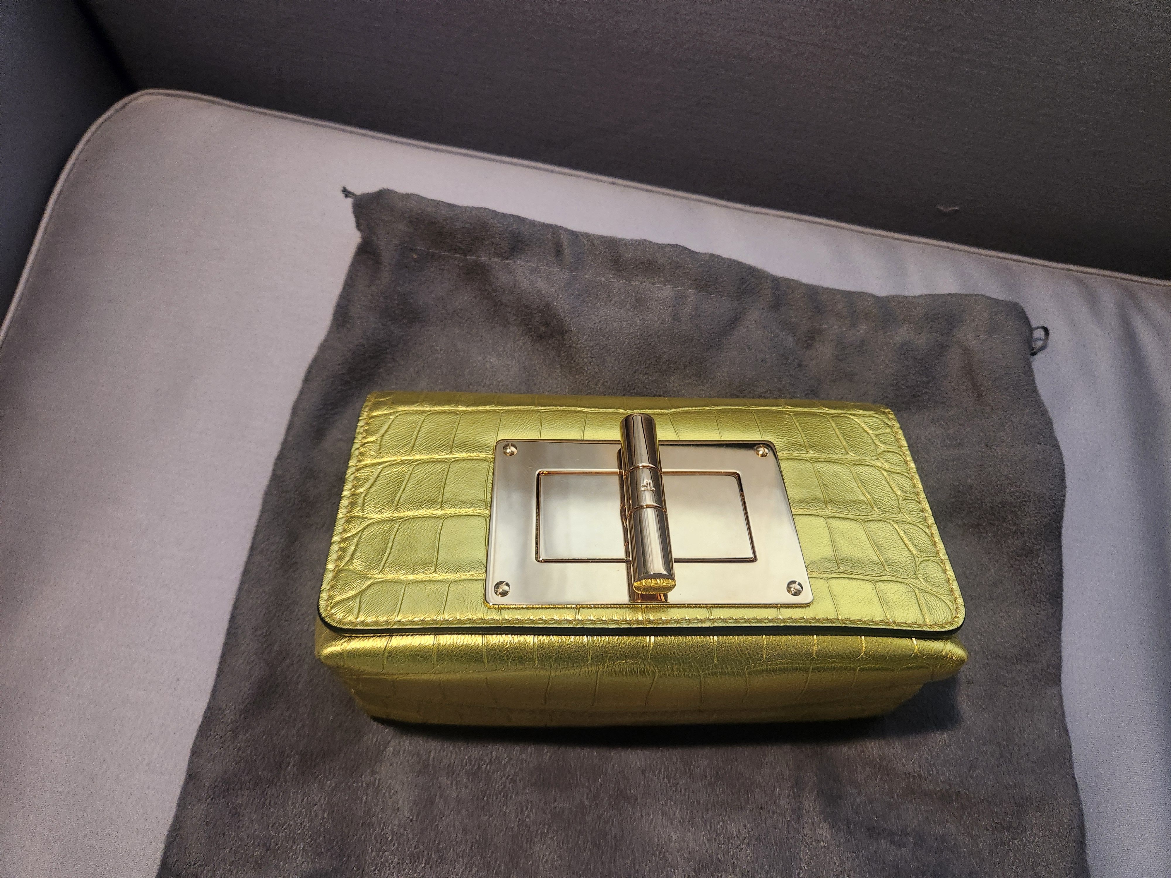 Tom Ford Metallic Stamped Croc Natalia Mini Shoulder Bag Size ONE SIZE - 1 Thumbnail