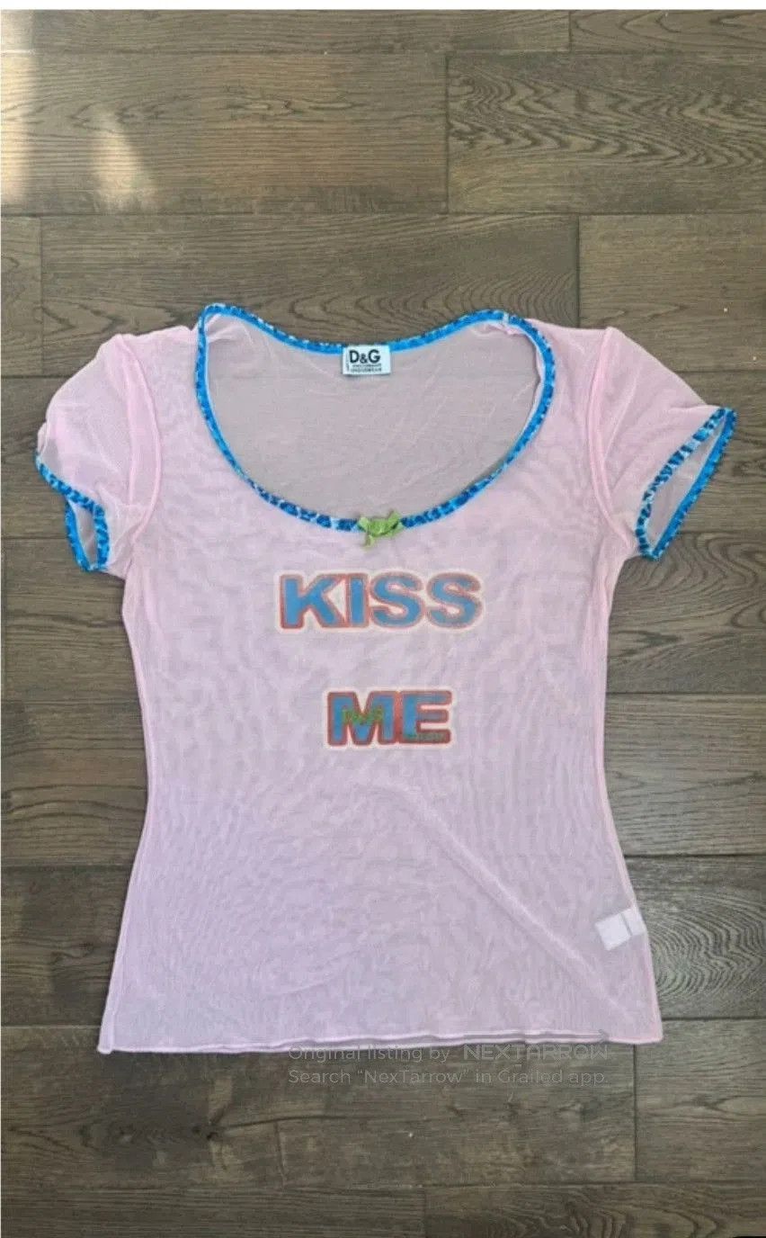 Dolce & Gabbana Dolce & Gabbana Kiss Me Mesh Top. Size XS / US 0-2 / IT 36-38 - 1 Thumbnail