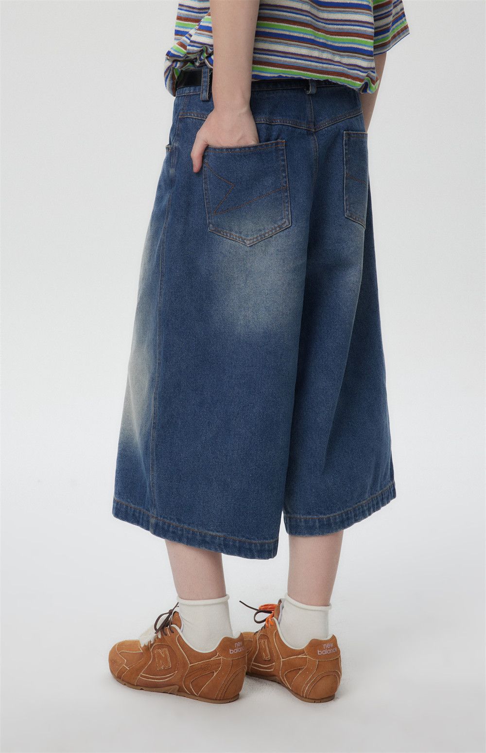 Japanese Brand × Jean American casual retro men's loose washed denim shorts Size US 32 / EU 48 - 3 Thumbnail