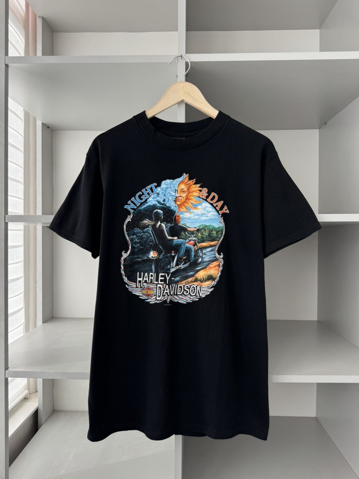 Harley Davidson × Vintage Harley Davidson HD Vintage Day and Night 1998 1999 Tee Size US M / EU 48-50 / 2 - 1 Thumbnail