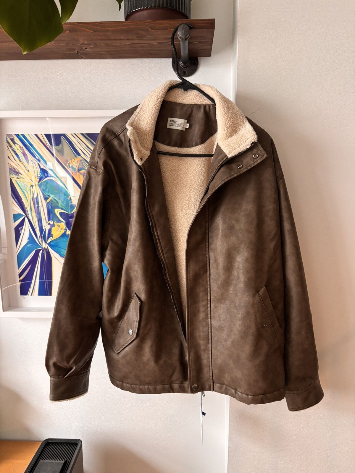 Other Buttbill Faux Leather Lined Bomber Jacket Size US L / EU 52-54 / 3 - 1 Thumbnail