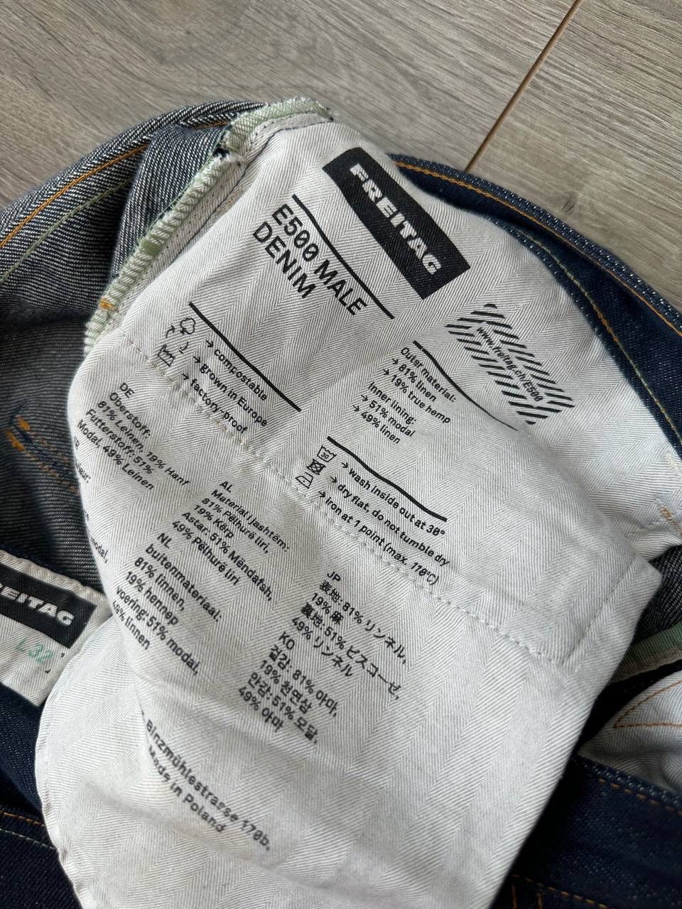 Freitag × Vintage Vintage Freitag E 500 Male Denim Blue Linen Pants Size US 31 - 12 Thumbnail