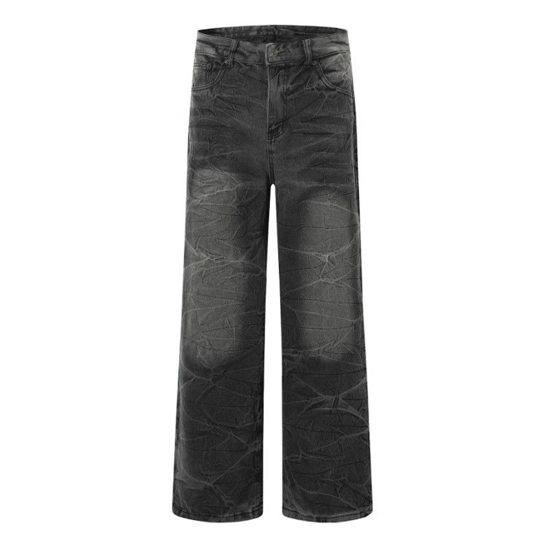 Jean Retro American washed distressed lightning bolt casual jeans Size US 32 / EU 48 - 3 Thumbnail