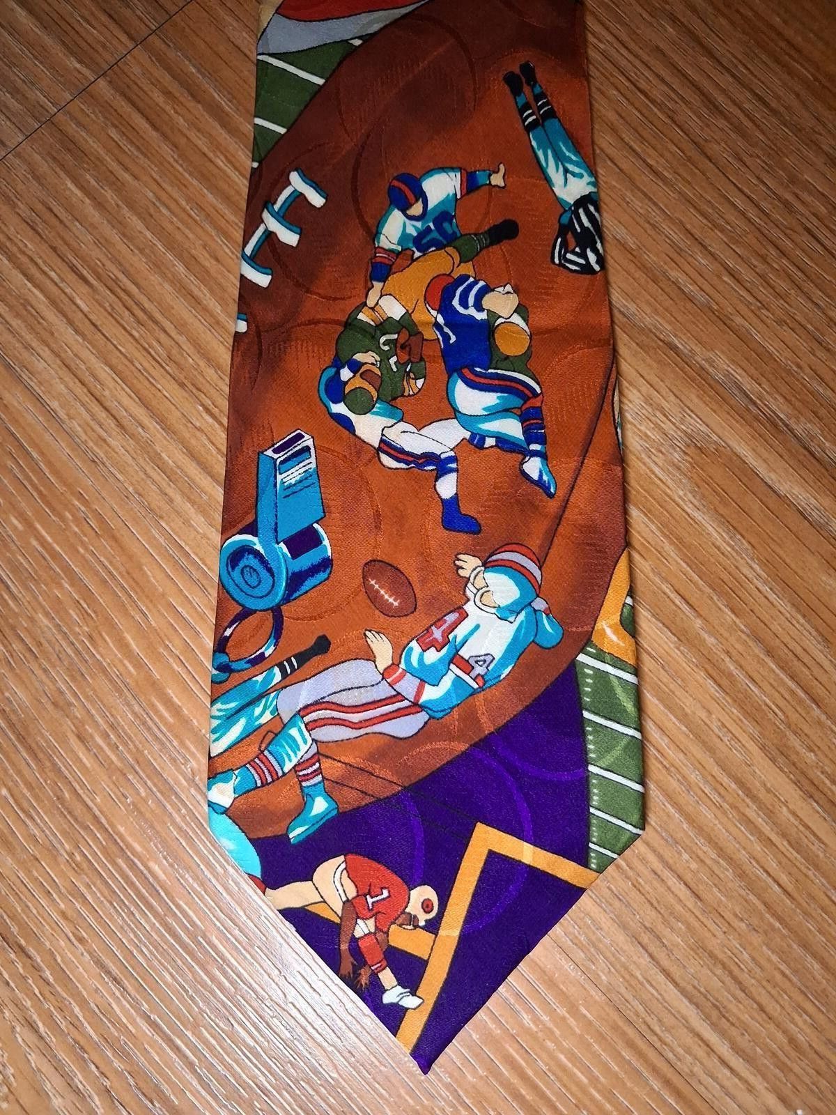 Nicole Miller VINTAGE 1991 Nicole Miller Silk Tie Handmade Korea Football Size ONE SIZE - 1 Thumbnail