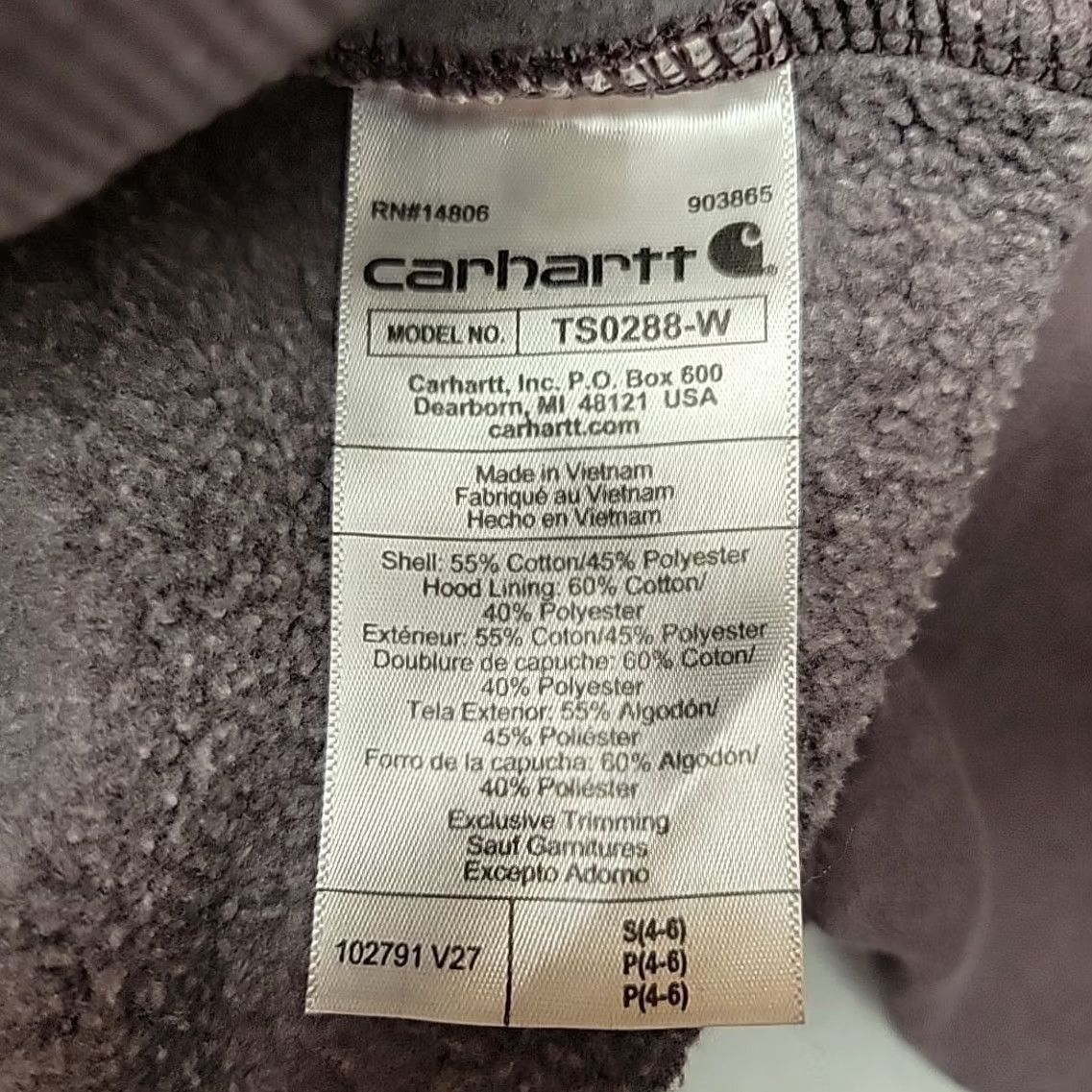 Carhartt VINTAGE Carhartt Hoodie Womens Small Purple Relaxed Fit Hooded Logo Sweatshirt TS0288 W Size M / US 6-8 / IT 42-44 - 5 Thumbnail