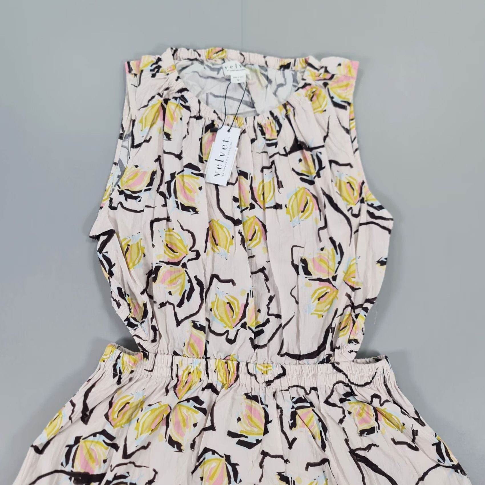 Velvet Velvet by Graham & Spencer Womens Dress Medium Kamilla Cut Out Midi Lilypad Floral Sleeveless Round Neck Size M / US 6-8 / IT 42-44 - 4 Thumbnail