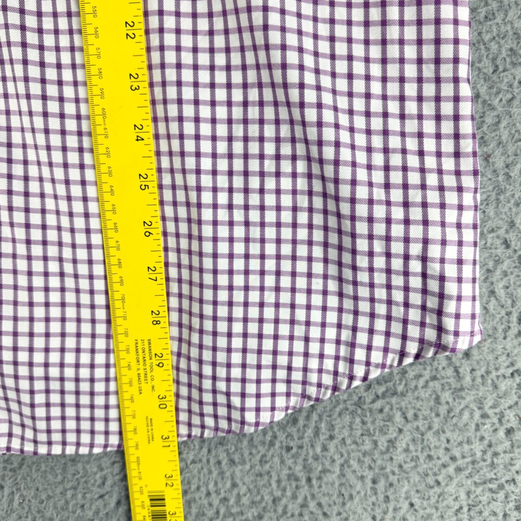 Peter Millar Peter Millar Button-Down Shirt Mens Large Purple Check Nanoluxe Easycare LS Size US L / EU 52-54 / 3 - 6 Thumbnail