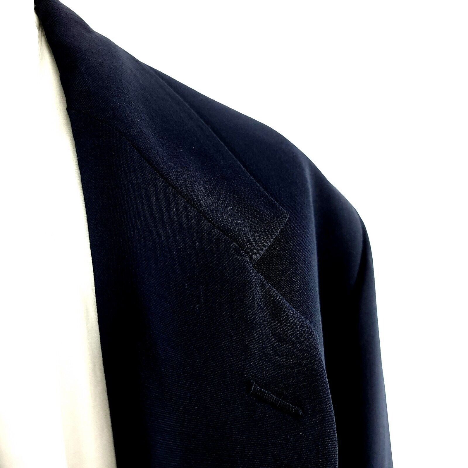 Stafford DAMAGED Stafford Worsted Wool 2 Gold Button Blazer 44L Blue Size 44L - 2 Thumbnail