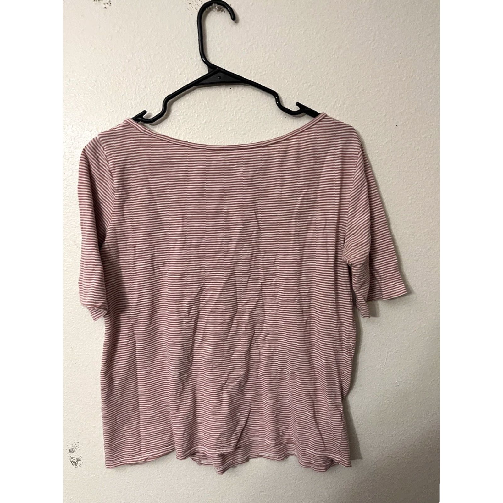 Loft Loft Women's Medium Pink White Floral Striped Short Sleeve T-Shirt Casual Classic Size M / US 6-8 / IT 42-44 - 2 Thumbnail