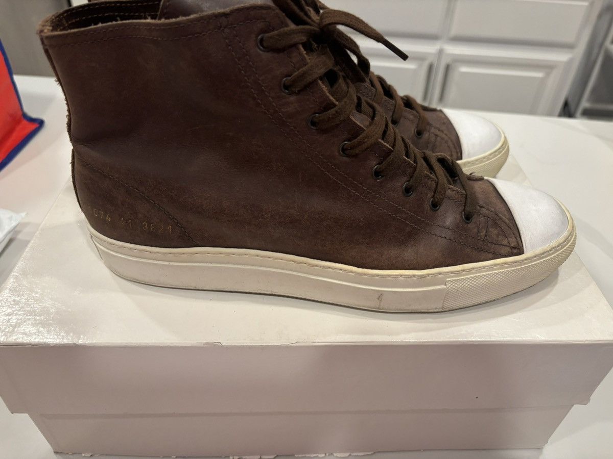 Common Projects Common Projects - Hi Tops Shell Toe Brown leather cream Size US 8.5 / EU 41-42 - 5 Thumbnail