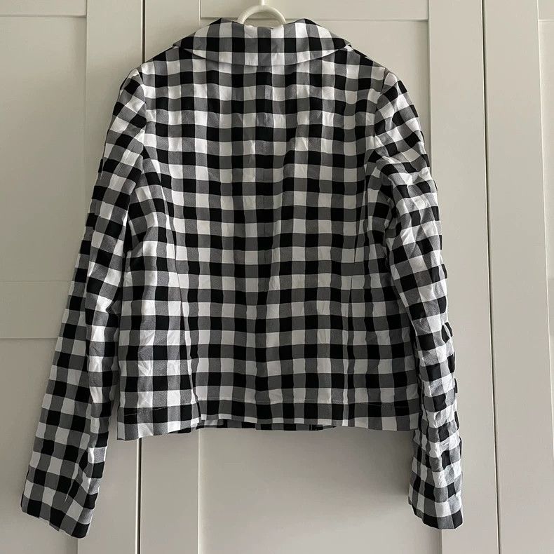 Comme des Garcons Comme Des Garcons Polyester plaid round neck suit jacket Size S / US 4 / IT 40 - 2 Thumbnail