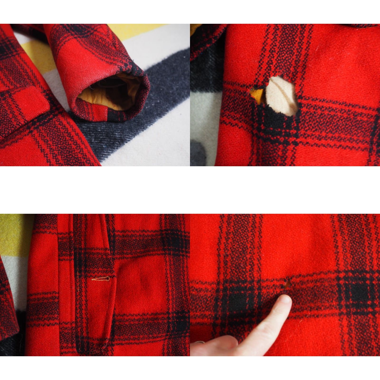 Vintage VTG Penneys USA Mackinaw Jacket Coat Mens L Wool Zip Plaid Red Black 50s Size US L / EU 52-54 / 3 - 9 Thumbnail