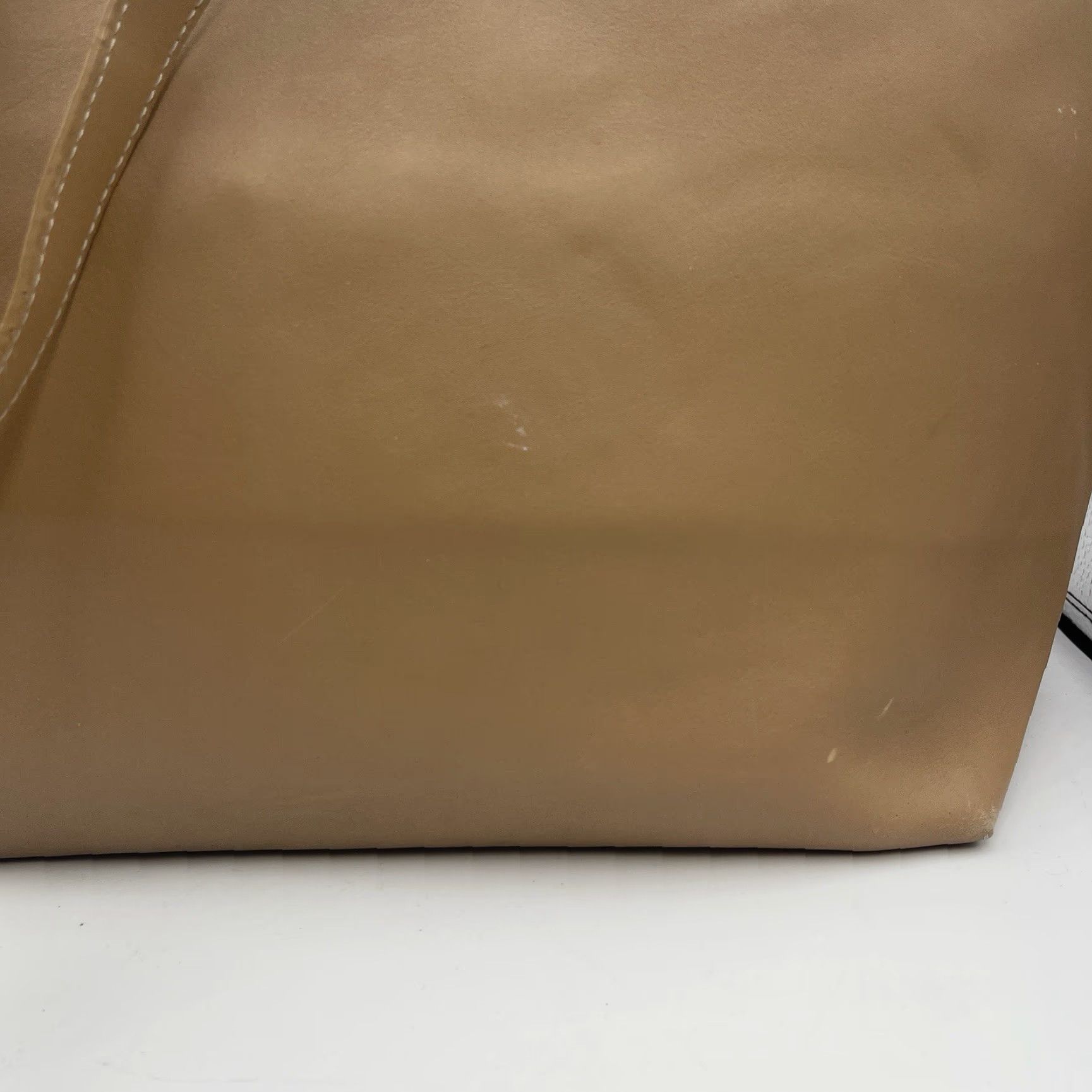 Vince Camuto Vince Camuto Beige Leather Tote Bag Womens Large Tote Beige Leather Pebbled Size ONE SIZE - 4 Thumbnail