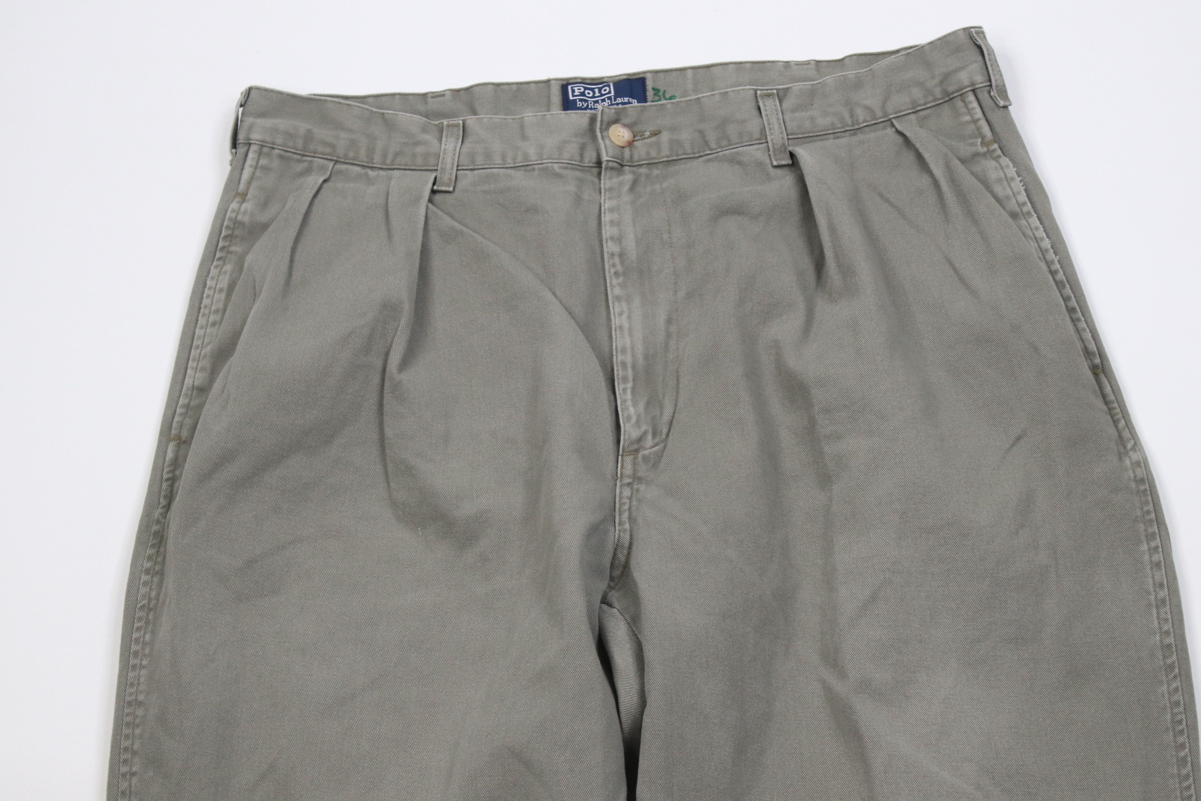 Polo Ralph Lauren Vintage 70s 80s Ralph Lauren Wide Leg Chino Pants Green USA Size US 36 / EU 52 - 2 Thumbnail
