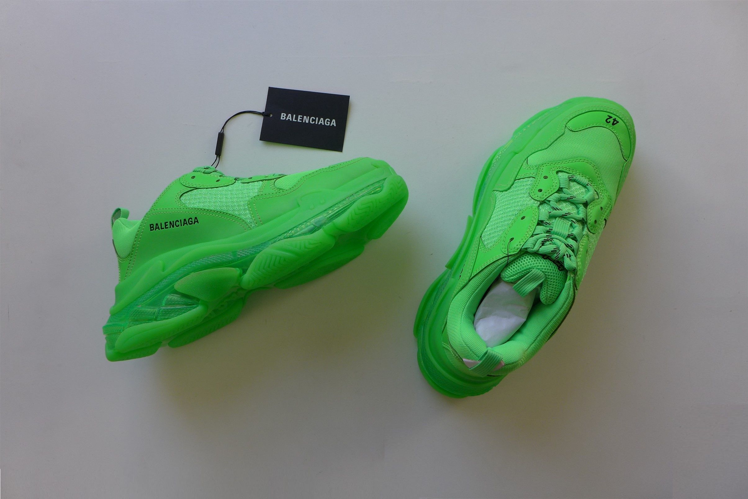 Balenciaga Balenciaga Triple S Sneakers - Neon Green Size US 9 / EU 42 - 7 Thumbnail