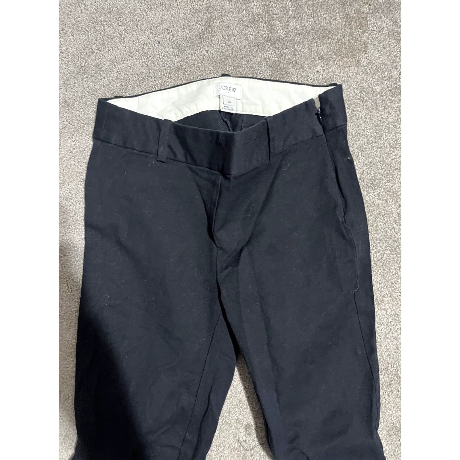 Vintage J Crew Winnie Pant Cropped Scalloped Hem Size 00 Black Style H5171 Women Size 24" / US 00 / IT 34 - 2 Thumbnail
